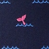 Navy Blue Microfiber Whale Tails Skinny Tie