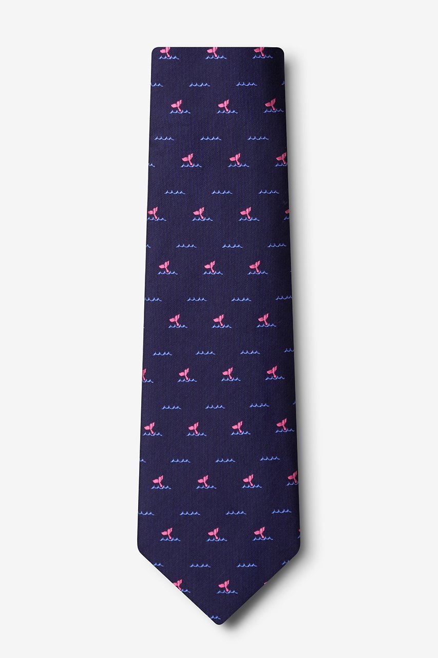 Whale Tails Navy Blue Tie Photo (1)