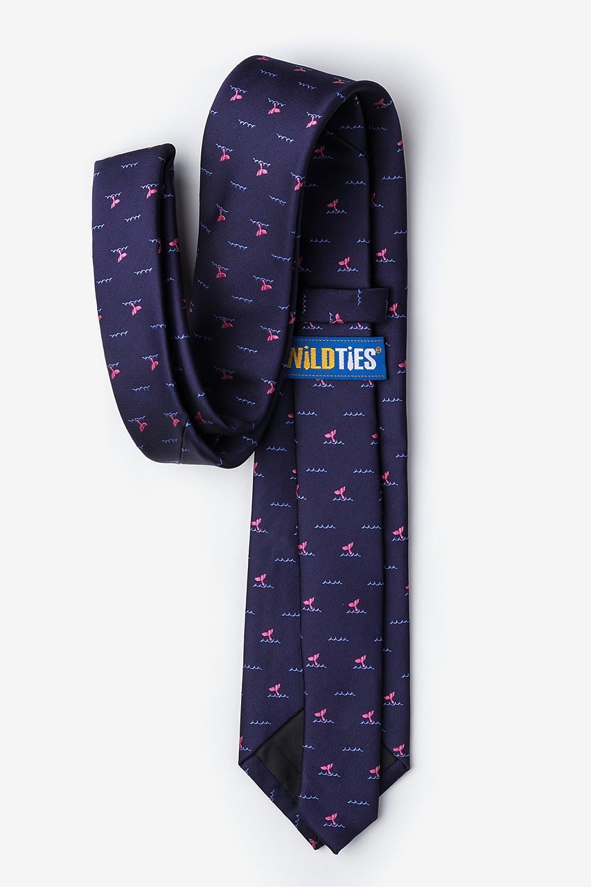 Whale Tails Navy Blue Tie Photo (2)