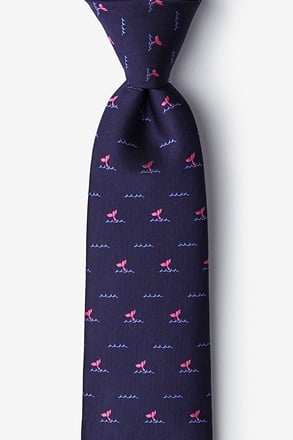 Whale Tails Navy Blue Tie