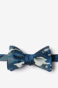 Woodland Camo Navy Blue Self-Tie Bow Tie Photo (0)