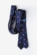 Zombie Pirate Ninja Robot Navy Blue Skinny Tie Photo (1)