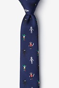 Zombie Pirate Ninja Robot Navy Blue Skinny Tie Photo (0)