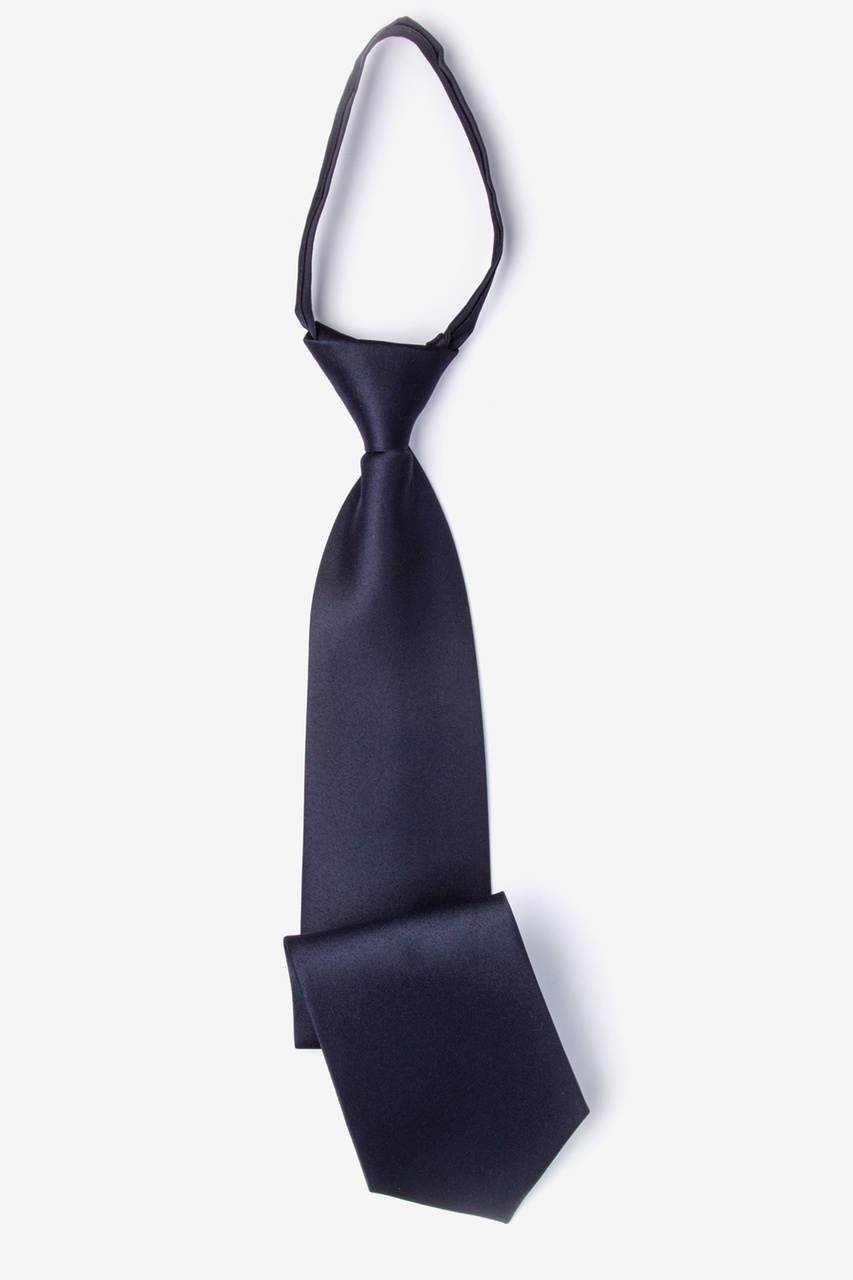 Solid Navy Zipper Tie