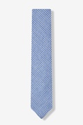 Chamberlain Check Navy Blue Skinny Tie Photo (0)