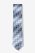 Chrome Plaid Navy Blue Skinny Tie Photo (1)