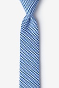 Navy Blue Chamberlain Check Skinny Tie Photo (0)