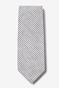 Seersucker Stripe Navy Blue Extra Long Tie Photo (0)