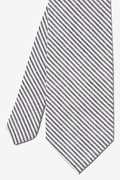 Seersucker Stripe Navy Blue Tie Photo (1)