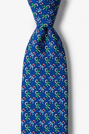 A Good Cane-ing Navy Blue Tie