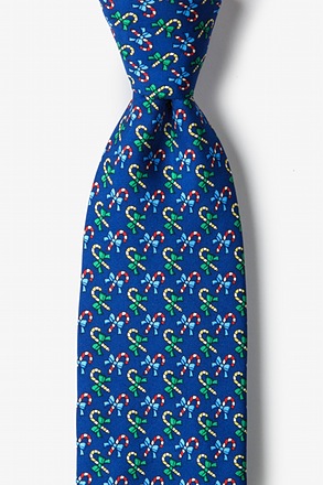 _A Good Cane-ing Navy Blue Tie_