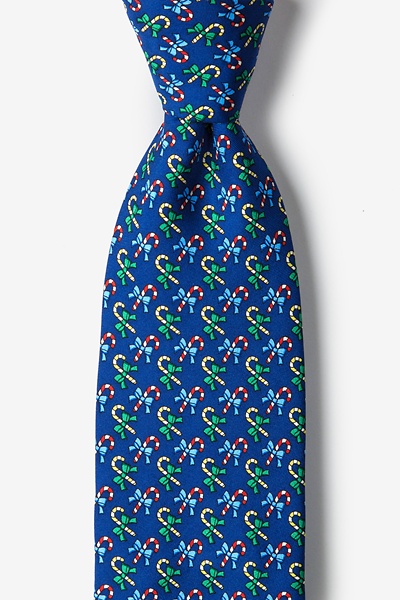 Navy Blue Silk A Good Cane-ing Tie