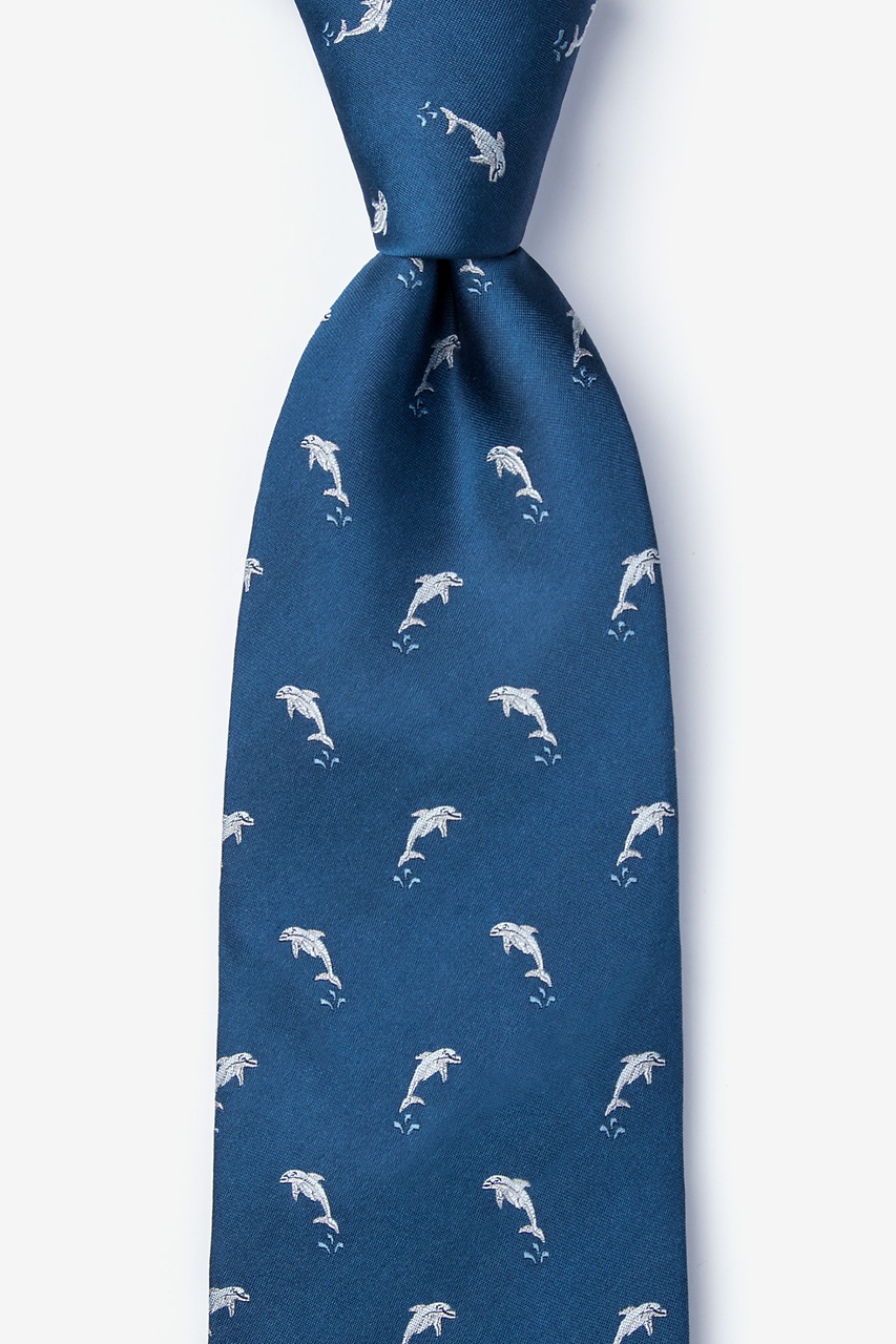 A Porpoise-ful Life Navy Blue Tie Photo (0)