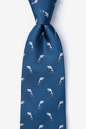 _A Porpoise-ful Life Navy Blue Tie_