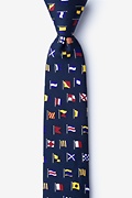 A-Z International Flags Navy Blue Skinny Tie Photo (0)