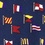 Navy Blue Silk A-Z International Flags Tie