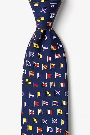 _A-Z International Flags Navy Blue Tie_
