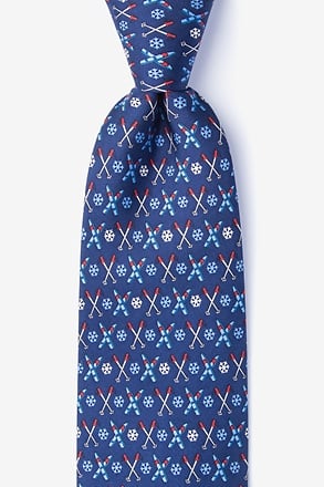 All Downhill From Here Navy Blue Extra Long Tie