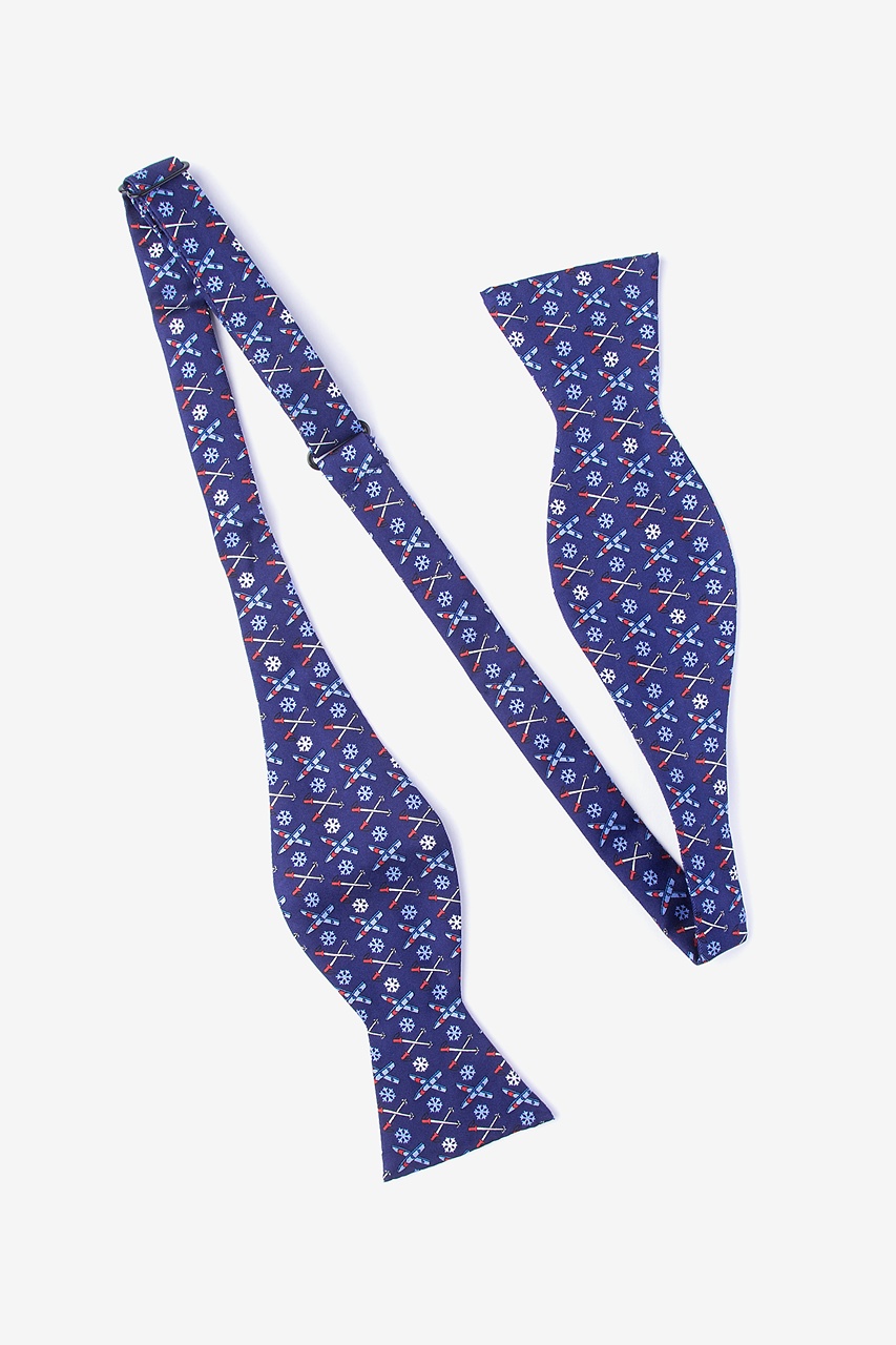 All Downhill From Here Navy Blue Self-Tie Bow Tie Photo (1)