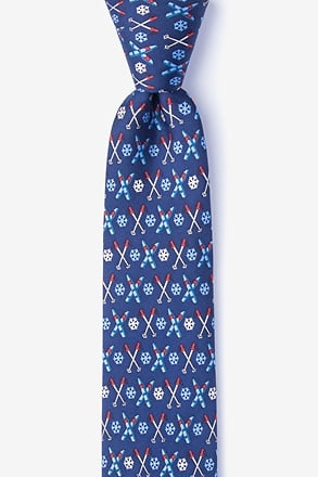 All Downhill From Here Navy Blue Skinny Tie