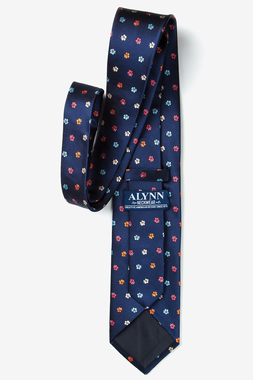 Awesome Blossoms Navy Blue Extra Long Tie Photo (2)