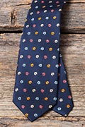 Awesome Blossoms Navy Blue Extra Long Tie Photo (3)