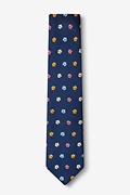 Awesome Blossoms Navy Blue Skinny Tie Photo (1)