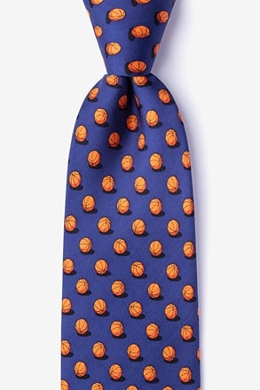 Ball is Life Navy Blue Extra Long Tie
