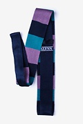 Belgian Color Block Navy Blue Knit Skinny Tie Photo (1)