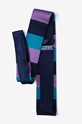 Belgian Color Block Navy Blue Knit Tie Photo (1)