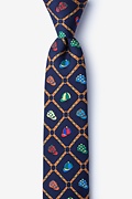 Bits & Caps Navy Blue Skinny Tie Photo (0)