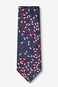 Breast Cancer Navy Blue Extra Long Tie Photo (0)