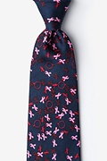 Breast Cancer Navy Blue Tie Photo (0)