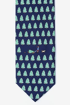 _Bringing Home the Tree Navy Blue Tie_