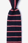 Briton Stripe Navy Blue Knit Tie Photo (0)