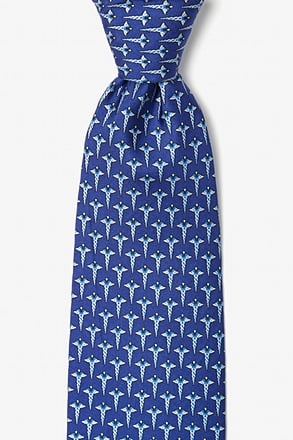 Caduceus Navy Blue Tie