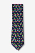 Christmas Car-ma Navy Blue Extra Long Tie Photo (1)