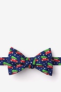 Christmas Car-ma Navy Blue Self-Tie Bow Tie Photo (0)