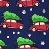 Navy Blue Silk Christmas Car-ma Tie