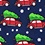 Navy Blue Silk Christmas Car-ma Tie