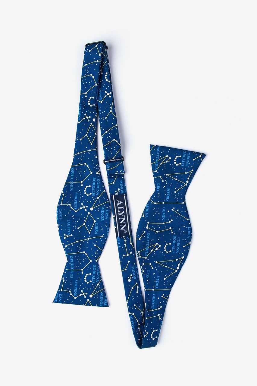 Connect The Dots Navy Blue Self-Tie Bow Tie Photo (1)