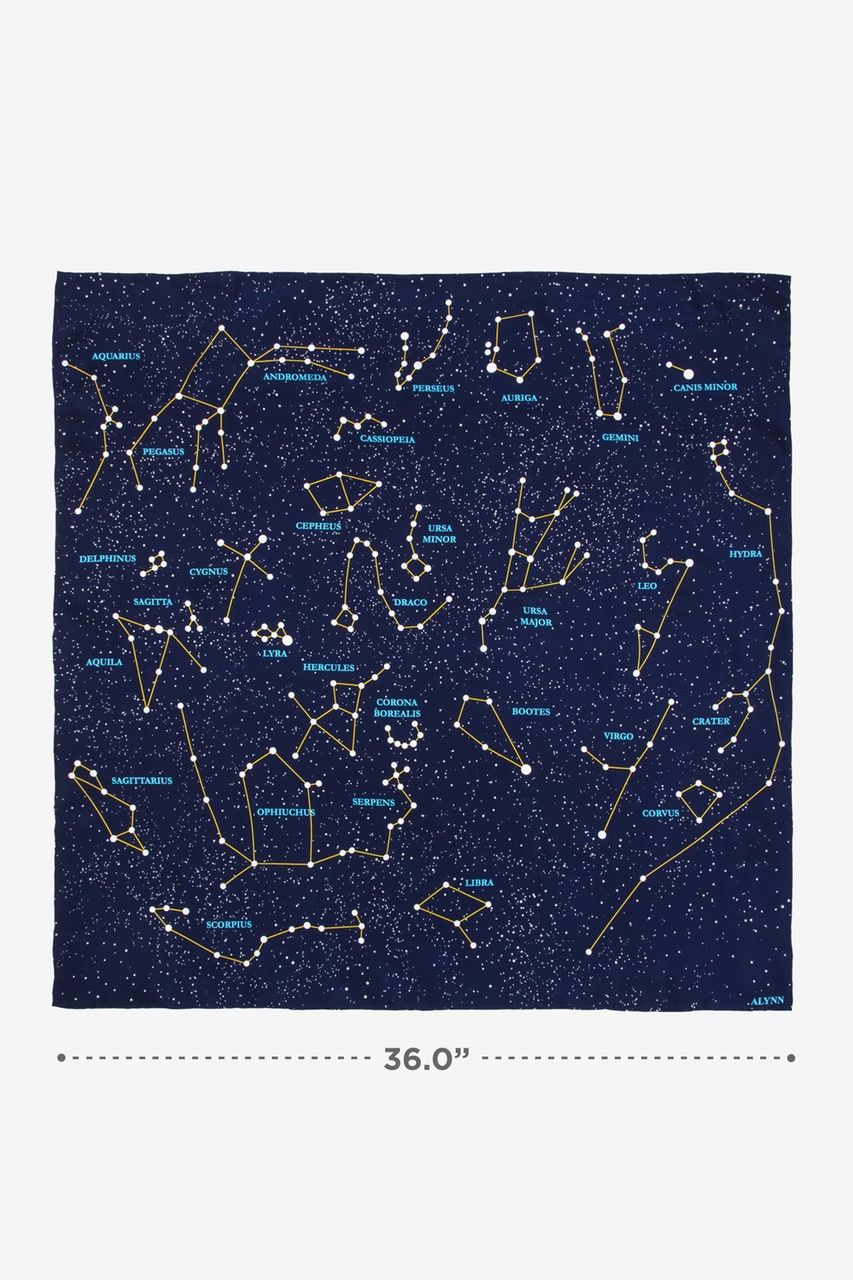 Connect the Dots Navy Blue Square Scarf Photo (2)