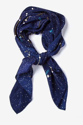 Connect the Dots Navy Blue Square Scarf