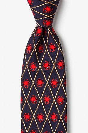 Crabs Navy Blue Tie