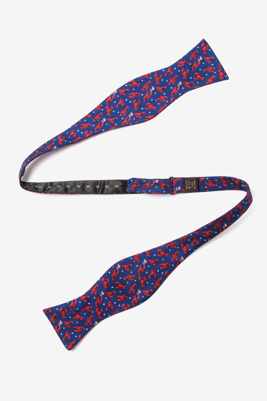 Lobster & Flag Navy Blue Silk Bow Tie | Animal Bow Ties | Ties.com
