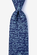Declaration Signers Navy Blue Extra Long Tie Photo (0)