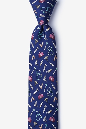 _Doctor Navy Blue Skinny Tie_