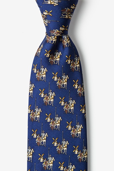 Navy Blue Silk Don Quixote Tie
