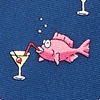 Navy Blue Silk Drinks Like a Fish Tie