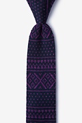 Fair Isle Navy Blue Knit Skinny Tie Photo (0)